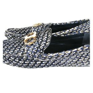 Tory Burch Calf Hair Leather Loafer Flat Shoes